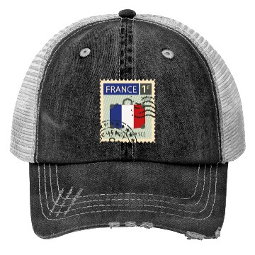 Discover stamp france Trucker Hats