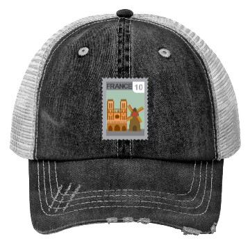 Discover france post stamp Trucker Hats