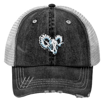 Discover aries skull Trucker Hats