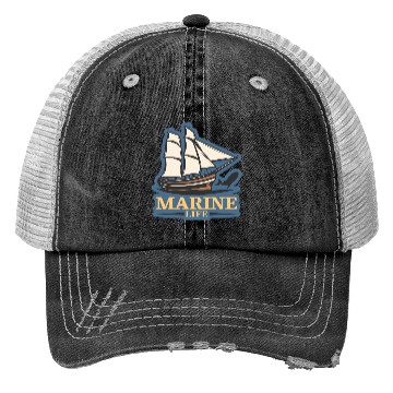 Discover marine life logo Trucker Hats