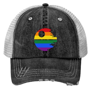 Discover Rainbow Death Star Trucker Hats
