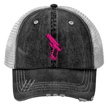 Discover Pink gun Trucker Hats