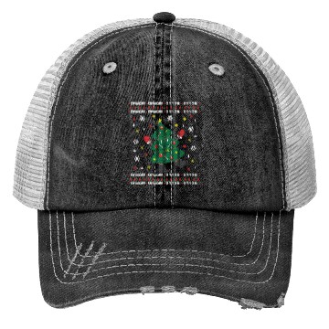 Discover Holiday Ugly Christmas Sweater DANCING XMAS TREE Trucker Hats