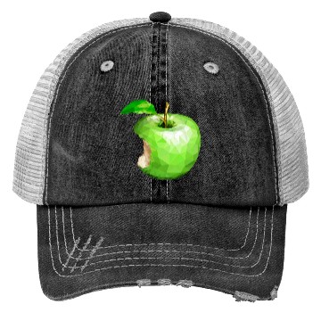 Discover Green Apple With A Bite Trucker Hats