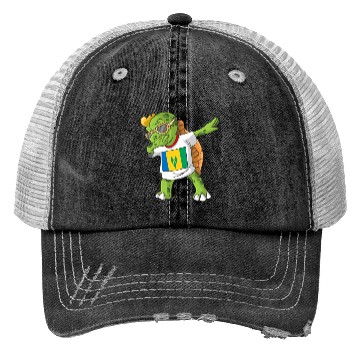 Discover Saint Vincent and the Grenadines Dabbing Turtle Trucker Hats