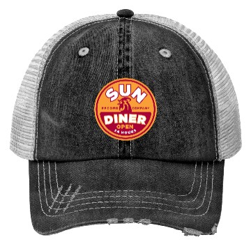 Discover Sun Diner Record Rooster Trucker Hats