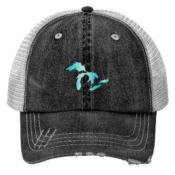 Discover Great Lakes Aqua Trucker Hats