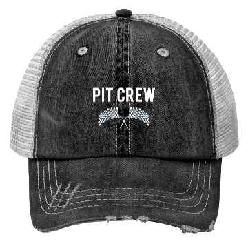 Discover Pit Crew Car Enthusiast Race Track or Drag Strip Design Trucker Hats