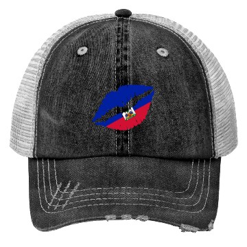 Discover Haiti Kiss Flag Club Soccer Gift Idea Birthday Trucker Hats