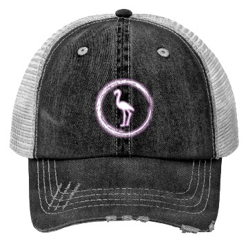Discover Glow Circle Flamingo Bright Neon Glowing Effect Trucker Hats