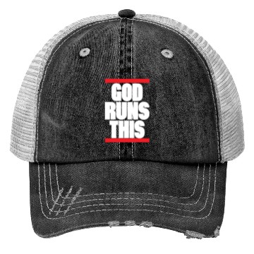 Discover God runs this Christian design Trucker Hats