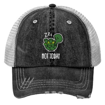 Discover Not today - cute sleeping lazy turtle baby Trucker Hats