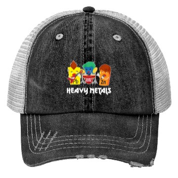 Discover Funny Heavy Metals Chemistry Elements Rock Band Trucker Hats