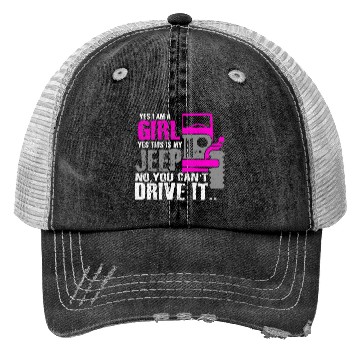 Discover Funny I Am A Girl This Is My Jeep Girl Car Gift Trucker Hats