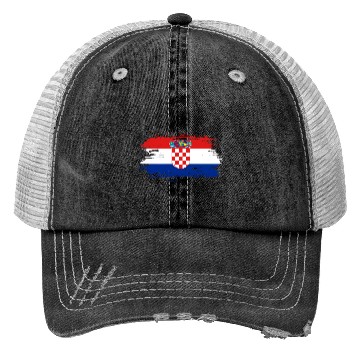 Discover Croatia Flag / Gift Croatian Zagreb Balkan Trucker Hats