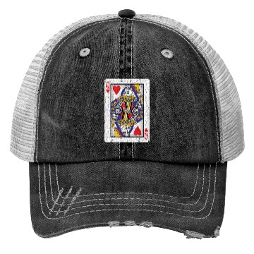 Discover queen of hearts playing card Trucker Hats