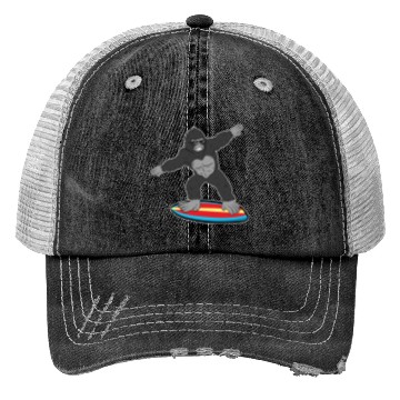 Discover Gorilla Mokey Ape Surfing Surf Gift & Present Trucker Hats