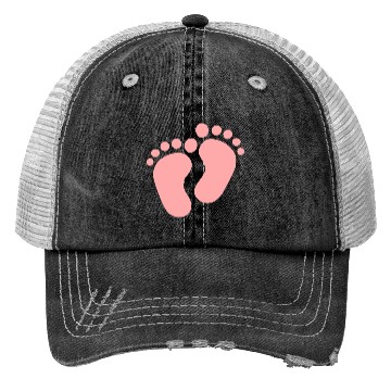 Discover Baby Feet Pastel Pink Pregnancy Maternity Trucker Hats