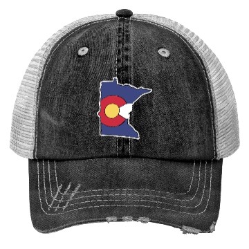Discover Colorado Flag Minnesota State minnesota grandpa Trucker Hats