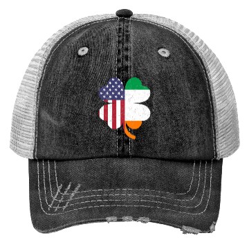 Discover IRISH AMERICAN FLAG Ireland Trucker Hats