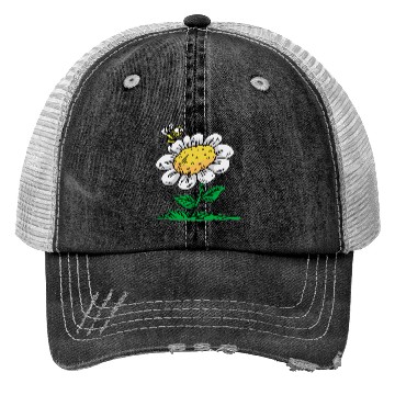 Discover COMMON DAISY FLOWER Bee Cartoon Comic Trucker Hats