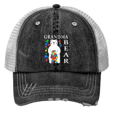 Discover Grandma Bear Autism Awareness Trucker Hats
