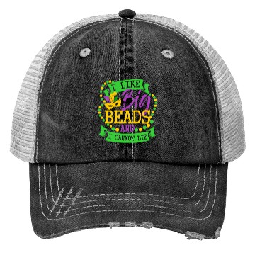 Discover I like big beads and I cannot Lie Mardi Gras Party Trucker Hats