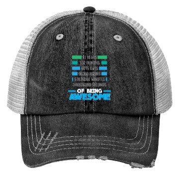 Discover 11th Birthday Anniversary Awesome - 11 Years Gift Trucker Hats
