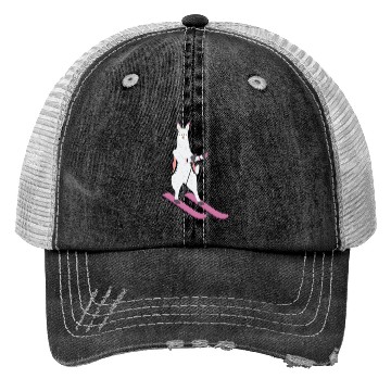 Discover Cute Alpaca Llama Skiing Ski Snowboard Sport Gift Trucker Hats