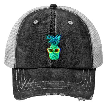 Discover EDM Pineapple EDM Trippy Neon Rave Trucker Hats