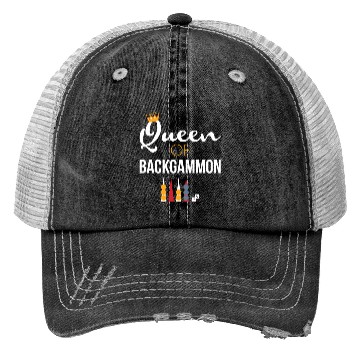 Discover Queen of Backgammon Trucker Hats Board Game Backgammon