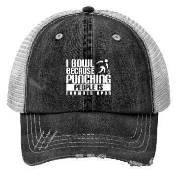 Discover Funny Bowling Trucker Hats I Bowl Because Punching People
