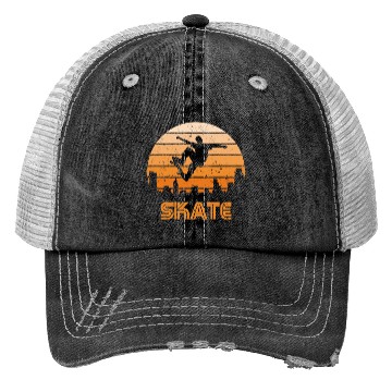 Discover Retro Sunset Skate Trucker Hats
