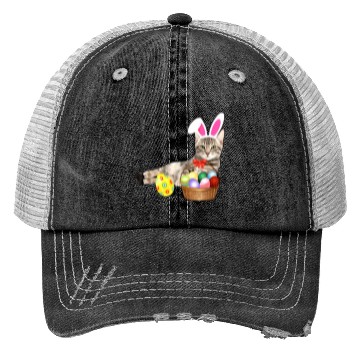 Discover easter Trucker Hats cat funny bunny ears eggs gift cat