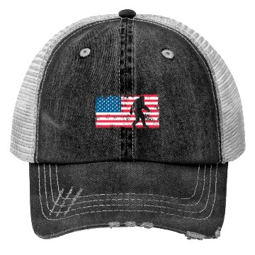 Discover Retro Bigfoot US Flag Trucker Hats