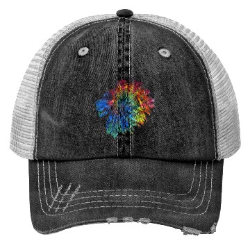 Discover Psychedelic Lion Design Gift. Rainbow Mandala Trucker Hats