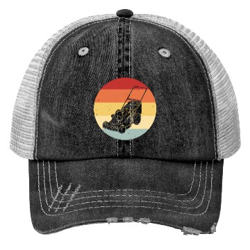 Discover Lawn Mowing Lawn Mower Vintage Retro Trucker Hats