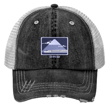 Discover Japanese Bullet Train Passing Mt. Fuji Trucker Hats