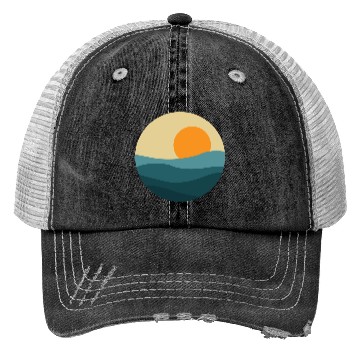 Discover Waves Sun Circle Trucker Hats