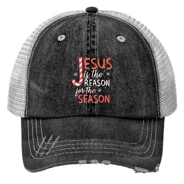 Discover Jesus Is The Reason For The Season Candy Cane Chr Trucker Hats