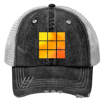 Discover orange yellow red abstract Trucker Hats