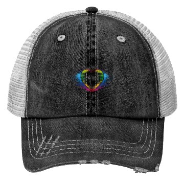 Discover Rainbow heart Trucker Hats