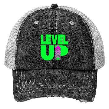 Discover Level Up Neon Green Trucker Hats