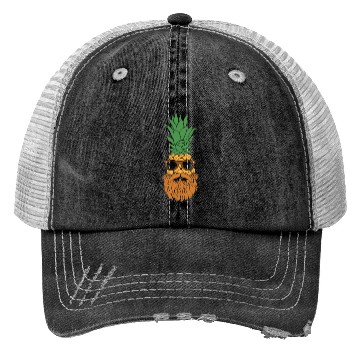 Discover Pineapple Bearded Man Fruit Hawaii Mustache Gift Trucker Hats