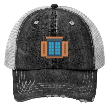 Discover Geometric Cabin Window Design Trucker Hats