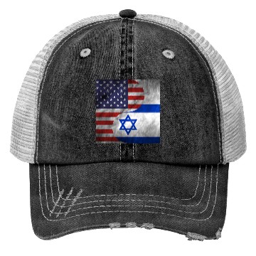 Discover USA Israel Dual Yin Yang Flag Trucker Hats