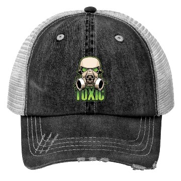 Discover Toxic, Gas Mask, Anti Virus, Bio Hazard, Survival Trucker Hats