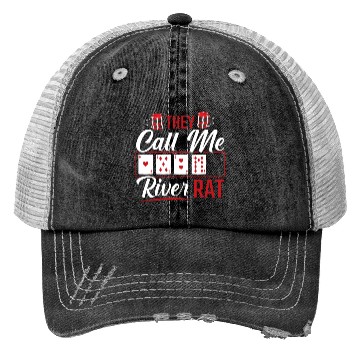 Discover River Rat Funny Poker Player Texas Holdem Lucker Trucker Hats
