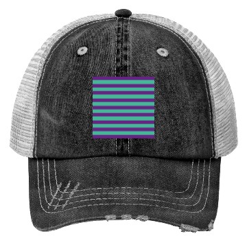 Discover Stripes Purple Green Trucker Hats