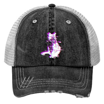Discover Vaporwave Synthwave Glitch Cat Feline Kitty Trucker Hats